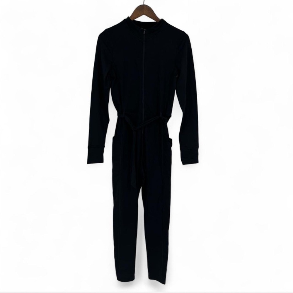 NWT OFFLINE by Aerie Warmup Black Zip Front Jumpsuit Size L